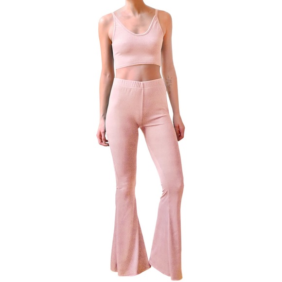 Ribbed loungewear set - rose pink - Picture 4 of 7